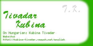 tivadar kubina business card